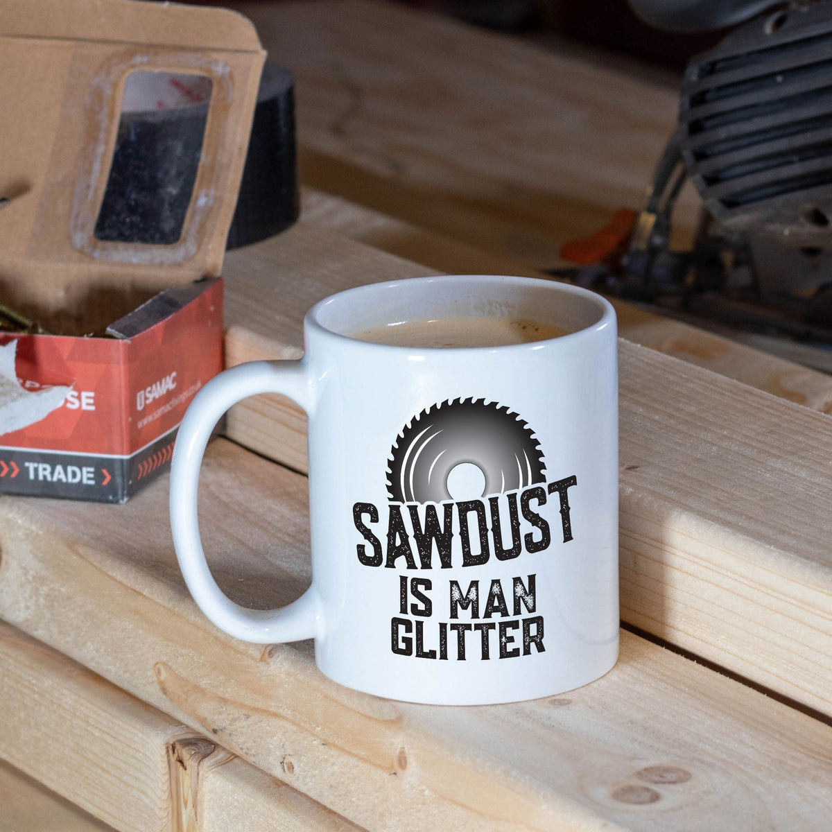 Sawdust Man Glitter Mug, Funny Mugs For Men