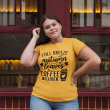 Load image into Gallery viewer, Fall Breeze Autumn Leaves Coffee Please T-Shirt