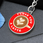 I Love You A Latte Coffee Keychain Personalized Pendant