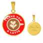 I Love You A Latte Coffee Necklace