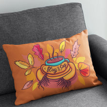 Load image into Gallery viewer, A Hug In A Cup Fall Throw Pillow Cover For Coffee and Tea Lovers