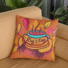 Load image into Gallery viewer, A Hug In A Cup Fall Throw Pillow Cover For Coffee and Tea Lovers