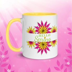 Hello Spring Mug With Color Inside