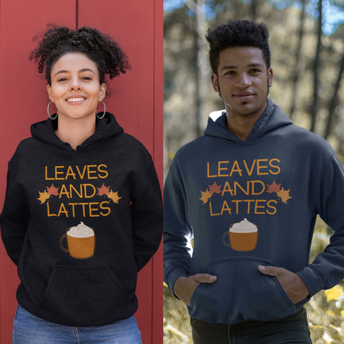 Leaves and Lattes Autumn Fall Season Coffee Lover Hoodie