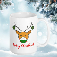Load image into Gallery viewer, Merry Christmask Reindeer Wearing Mask Coffee Mug