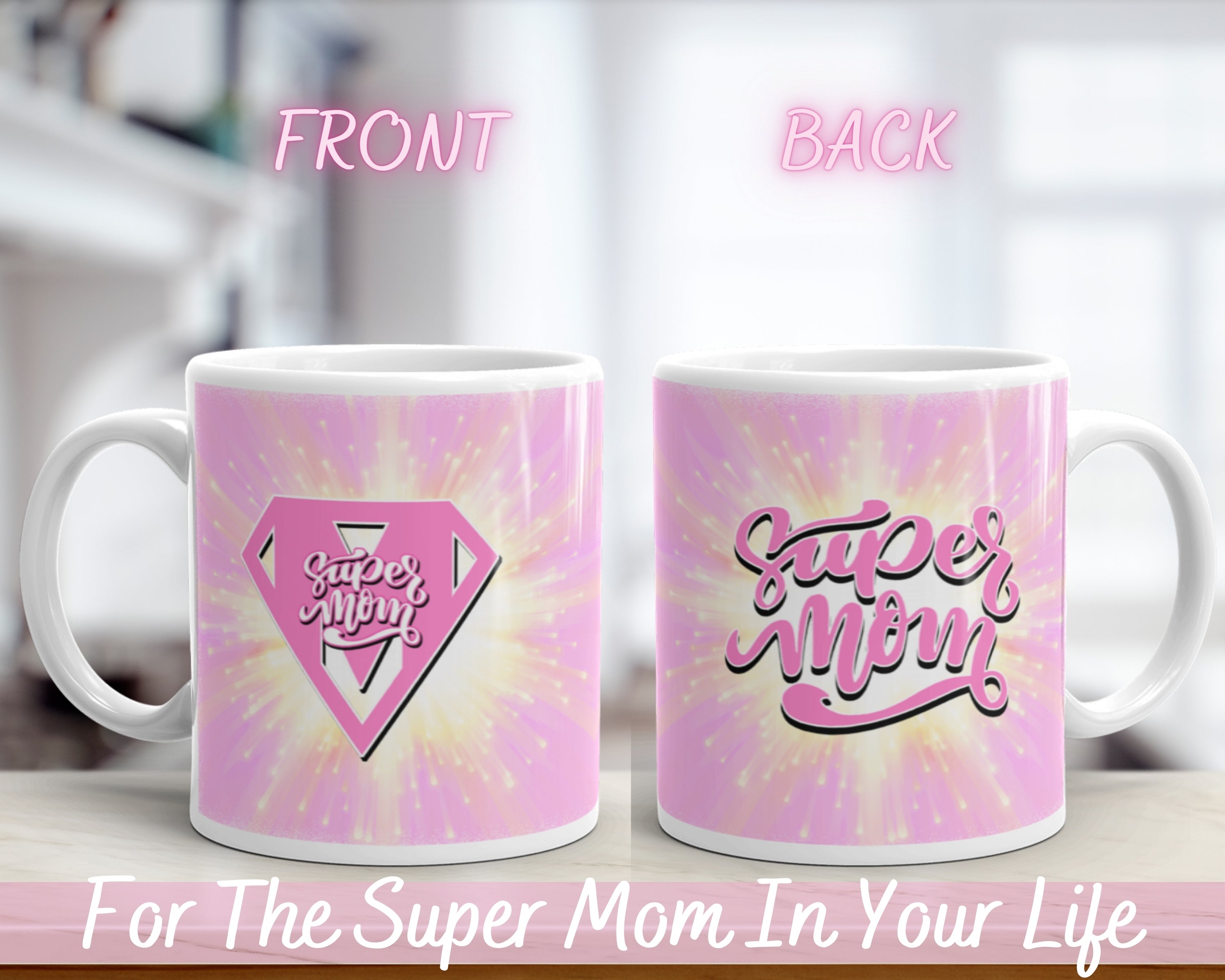 Super Mom Print Mugs Creative Coffee Tea Cups Mom Life Drinks Dessert  Breakfast Milk Cup Enamel Mugs Handle Drinkware Best Gifts