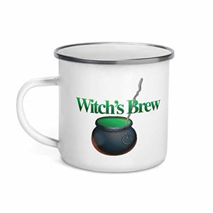 Halloween Enamel Mug - Witch's Brew Coffee Cup