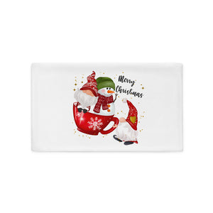 Merry Christmas Gnomes With Mug Pillow Cover