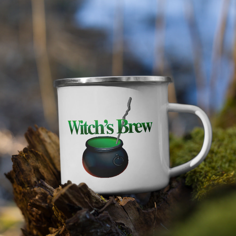 Halloween Enamel Mug - Witch's Brew Coffee Cup