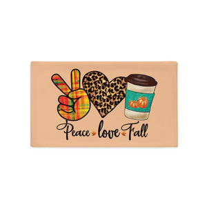 Peace Love Fall Coffee Throw Pillow Cover