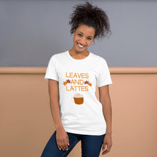 Load image into Gallery viewer, Leaves and Lattes Autumn Fall Season Coffee Lover T-Shirt