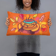Load image into Gallery viewer, A Hug In A Cup Fall Throw Pillow With Insert For Coffee and Tea Lovers