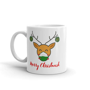 Merry Christmask Reindeer Wearing Mask Coffee Mug