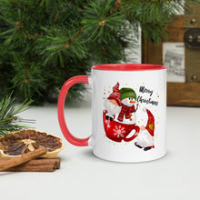 Load image into Gallery viewer, Merry Christmas Gnomes Mug With Color Inside, 11 oz