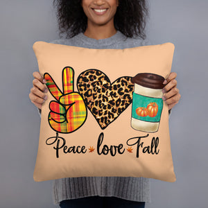Peace Love Fall Coffee Throw Pillow With Insert