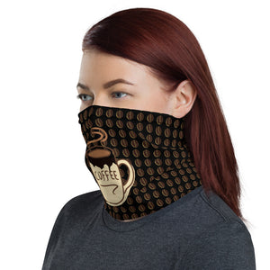 Neck Gaiter Face Mask Reusable And Washable Fabric With A Coffee Design Coffee Lover Gift For Men And Women