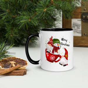 Merry Christmas Gnomes Mug With Color Inside, 11 oz