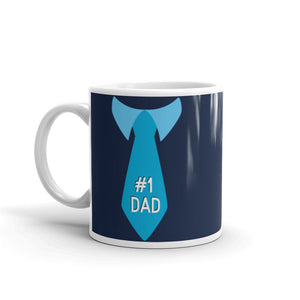 Number 1 Dad Mug With Blue Tie Gift For Dad
