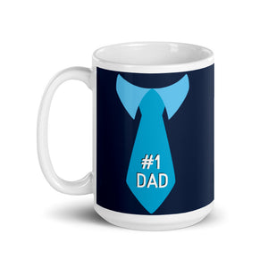 Number 1 Dad Mug With Blue Tie Gift For Dad